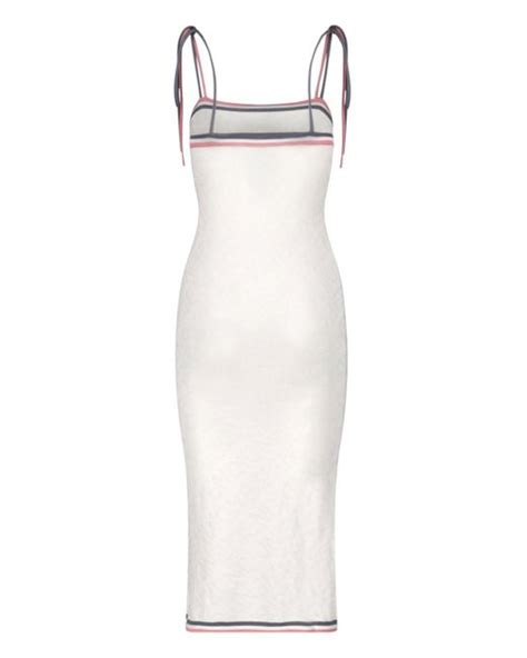 fendi white logo dress|Fendi signature logo midi dress.